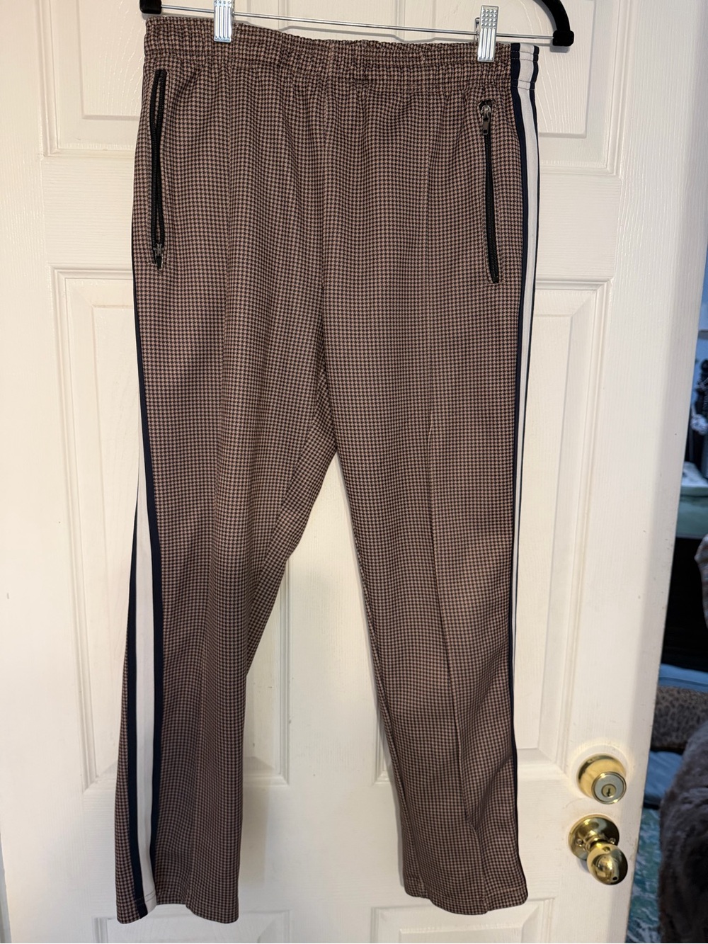 Urban Outfitters Checked Track Pants with Side Stripes